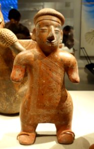 Female standing figure, West Mexico, Colima, 300 BC to 300 AD, earthenware and pigment - De Young Museum - DSC00414