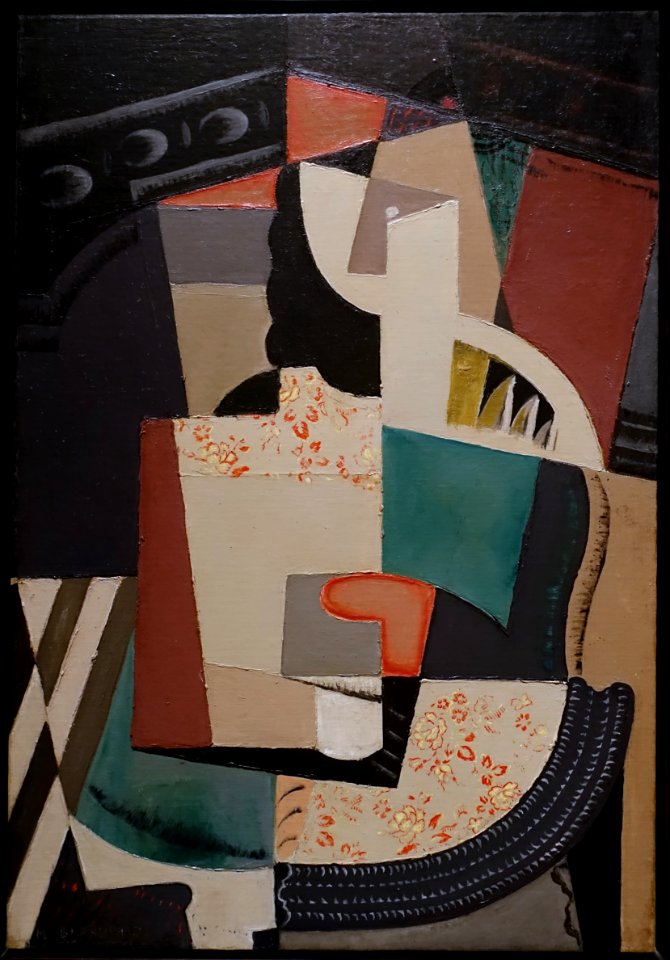 Femme Assise (Seated Woman), by Maria Blanchard, Spanish, c. 1917, oil on canvas - Meadows Museum - Southern Methodist University - DSC05425