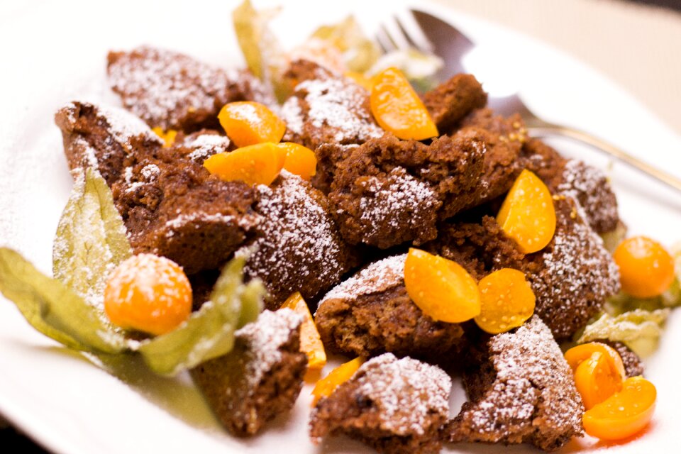 Sweet dark chocolate nibble
