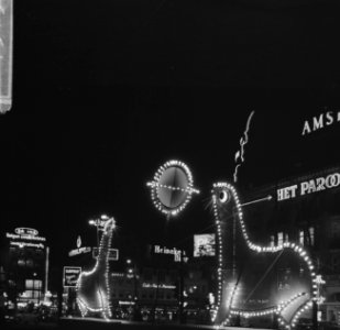 Feestverlichting, nachtbeelden, Bestanddeelnr 918-4513