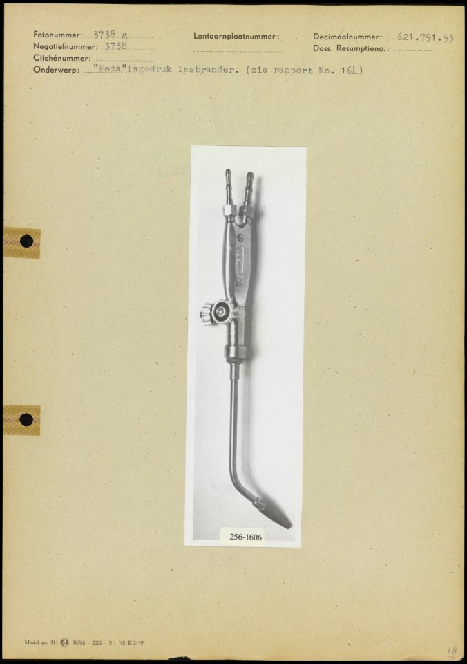 Feda lagedruk lasbrander, Bestanddeelnr 256-1606