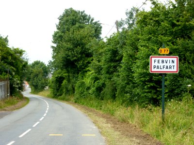 Febvin-Palfart (Pas-de-Calais) city limit sign