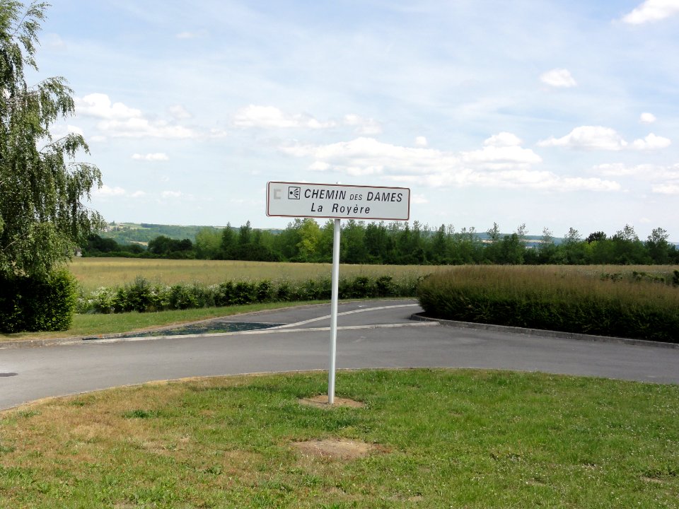 Filain (Aisne) Chemin des Dames, La Royère, panneau