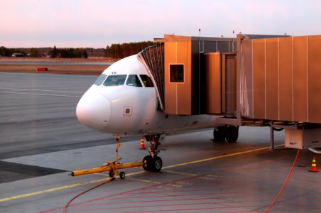 Finnair A320-214 (OH-LXK) parked at Oulu Airport