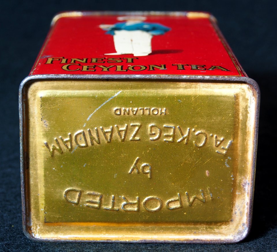 Finest Ceylon Tea blik, Imported by Fa C Keg Zaandam, foto 1