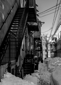 Fire escapes in Canada in Quebec city, Canada 01