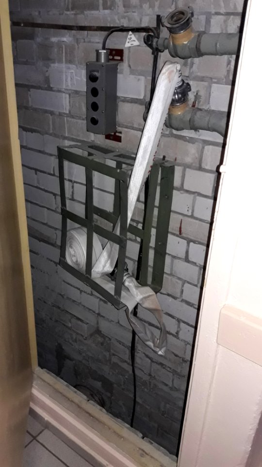Fire hose cabinet in Russia