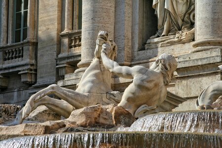 Trevi fountain water sculpture photo
