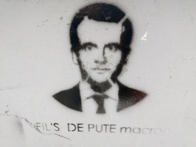 Fils de pute macron graffiti in Konya, Turkey, 2020