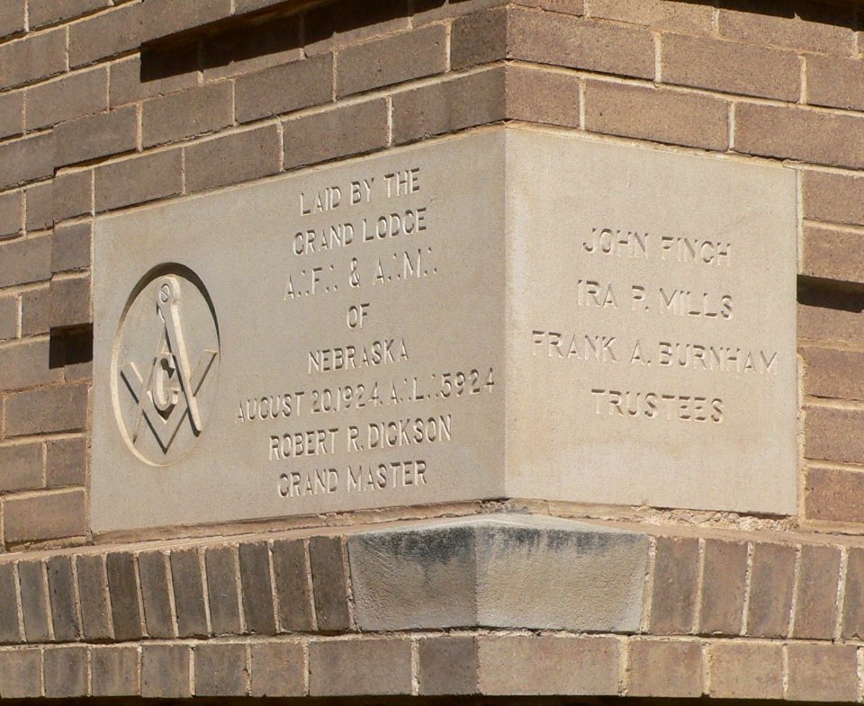 Finch Memorial Library cornerstone 1