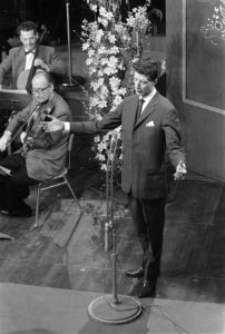 Finale van het Nationaal Songfestival 1960 in Hilversum, Rudy Carrell, Bestanddeelnr 911-0165