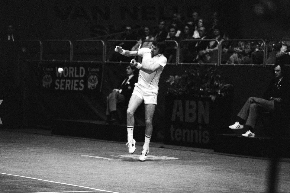 Finale wereldtennistoernooi in Ahoy te Rotterdam, Conners tegen Mayer, Conners i, Bestanddeelnr 931-3858