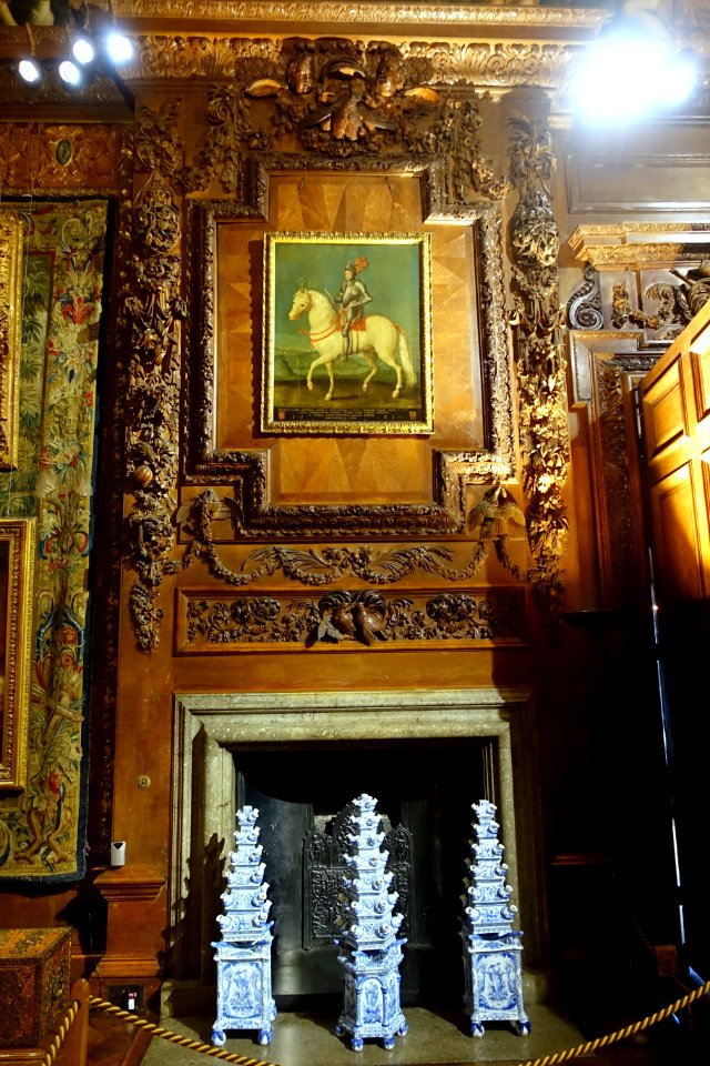 Fireplace - State Bedchamber, Chatsworth House - Derbyshire, England - DSC03222