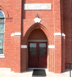 First Trinity Lutheran (Gage Co, NE), S entrance 1