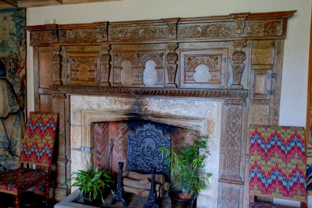 Fireplace, Long Gallery - Packwood House - Warwickshire, England - DSC08832