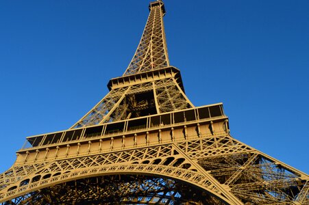 Eiffel tower paris blue sky photo