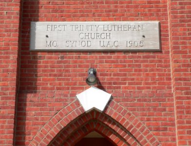 First Trinity Lutheran (Gage Co, NE), S entrance detail