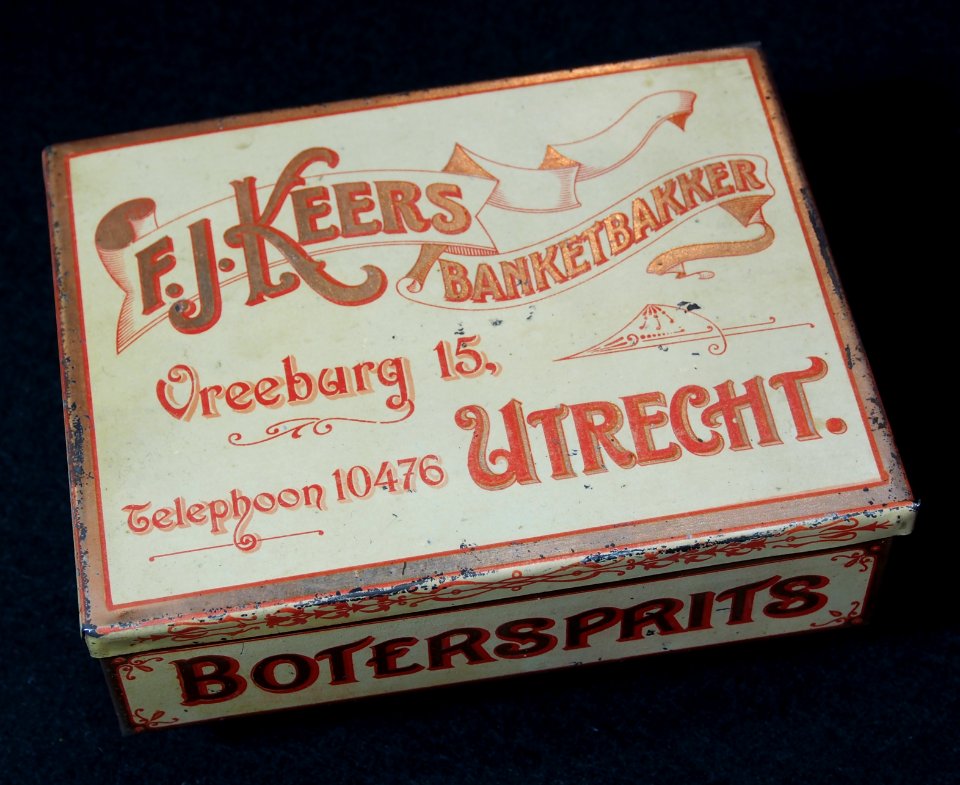 FJ Keers banketbakker, Vreeburg 15, koekblik, foto 2