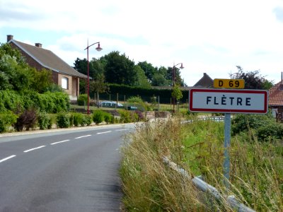 Flêtre (Nord, Fr) city limit sign