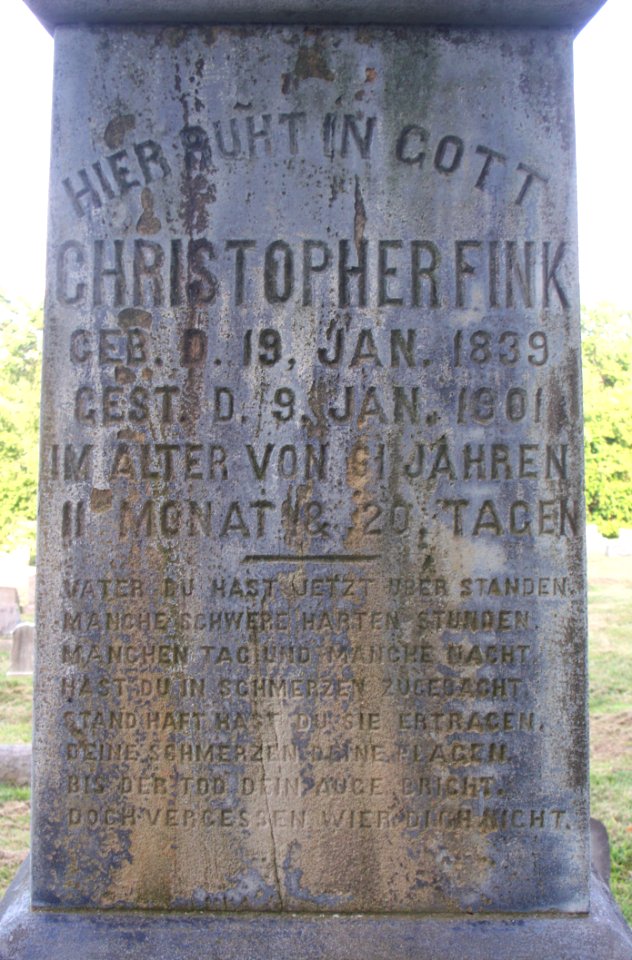 Fink Obelisk, St. Paul’s Lutheran Cemetery (Mount Oliver), 2015-08-23, 03