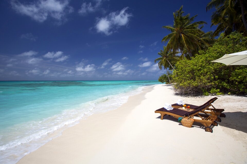 Tropical vacation blue sky