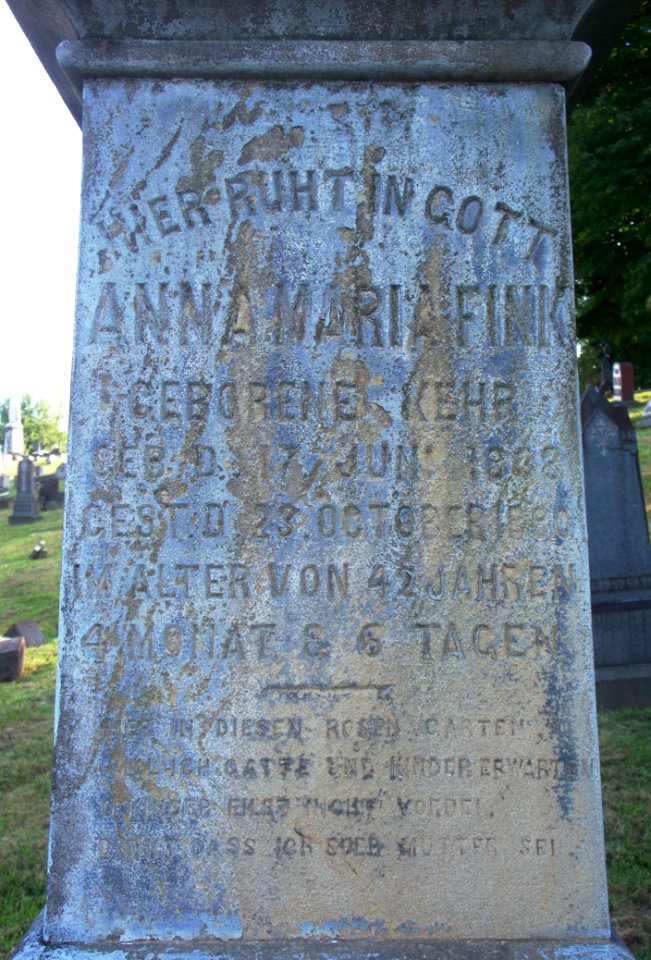 Fink Obelisk, St. Paul’s Lutheran Cemetery (Mount Oliver), 2015-08-23, 02