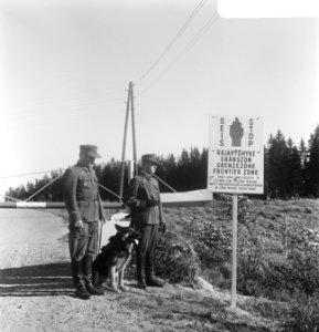 Fins-Russische grens bij Imatra met soldaten, Bestanddeelnr 920-4772