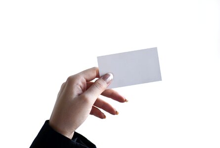 Woman holding blank photo