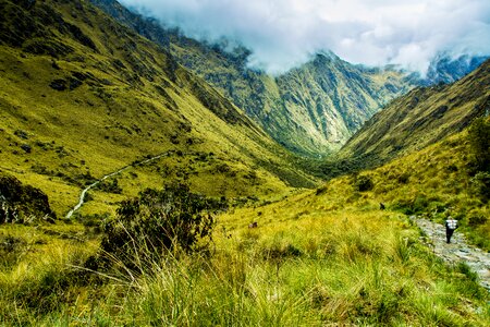 Grass green landscape hiking