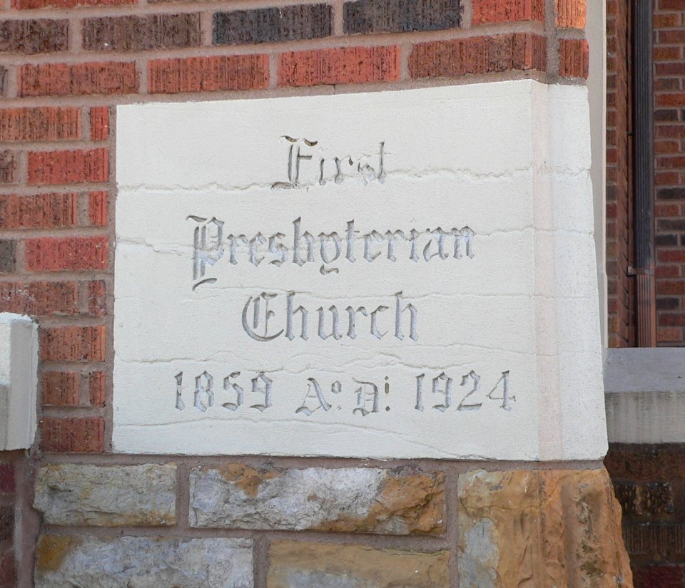 First Presbyterian, Fort Scott, cornerstone 1