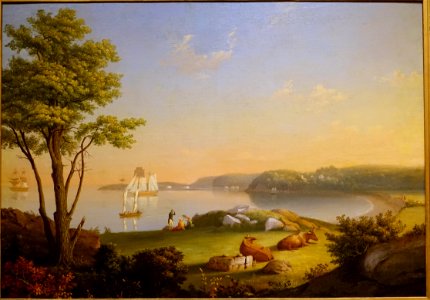Field Beach, by Mary Blood Mellen, c. 1850s, oil on canvas mounted on board - Cape Ann Museum - Gloucester, MA - DSC01178