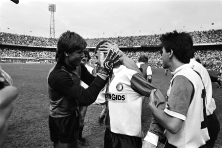 Feyenoord tegen PEC, met afscheid Johan Cruyff Cruyff neemt afscheid van zijn , Bestanddeelnr 932-9661