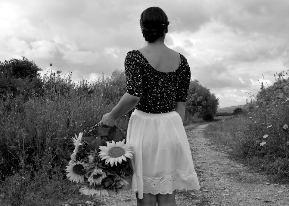 Summer flowers young girl