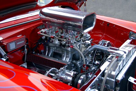 Chrome engine automobile photo