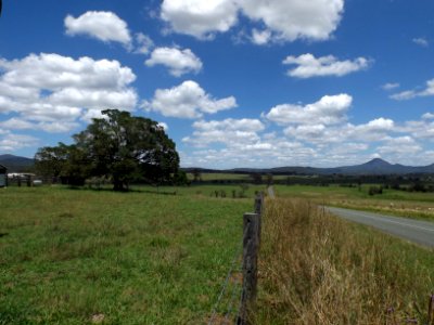 Fields and road at Allenview, Queensland photo