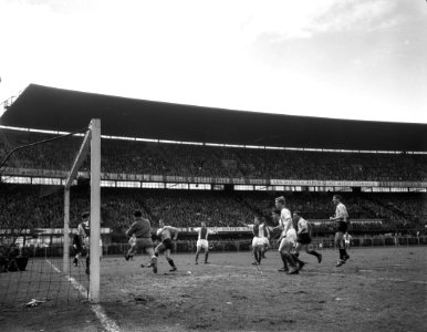 Feyenoord tegen Ajax 1-2 Hogerman, Bouwmeester, Pruis, Mulle, Schaaphok, Pronk, , Bestanddeelnr 913-6537