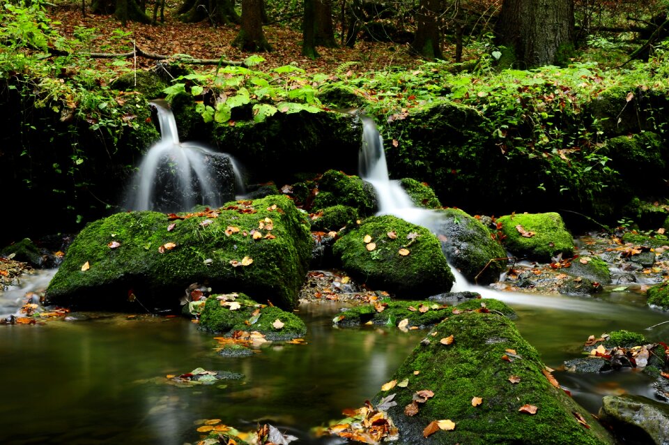 Waterfall stones water