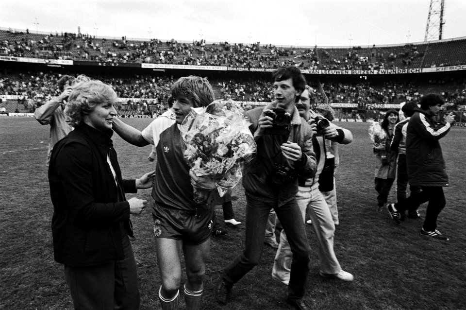 Feyenoord tegen AZ67 1-5, AZ-kampioen, vreugde bij AZ, 3 mei 1981, Bestanddeelnr 931-4666