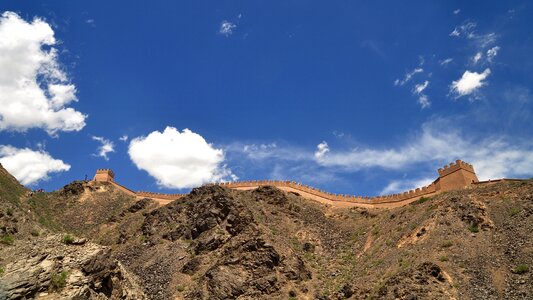 Border mountains blue sky