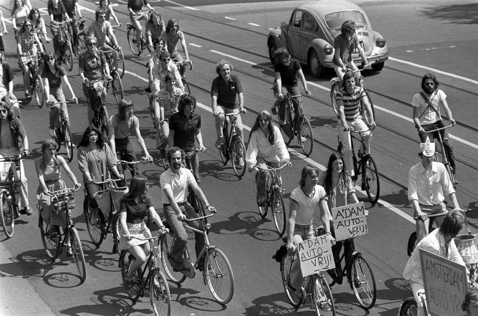 Fietsen, demonstraties, demonstranten, Bestanddeelnr 927-9762
