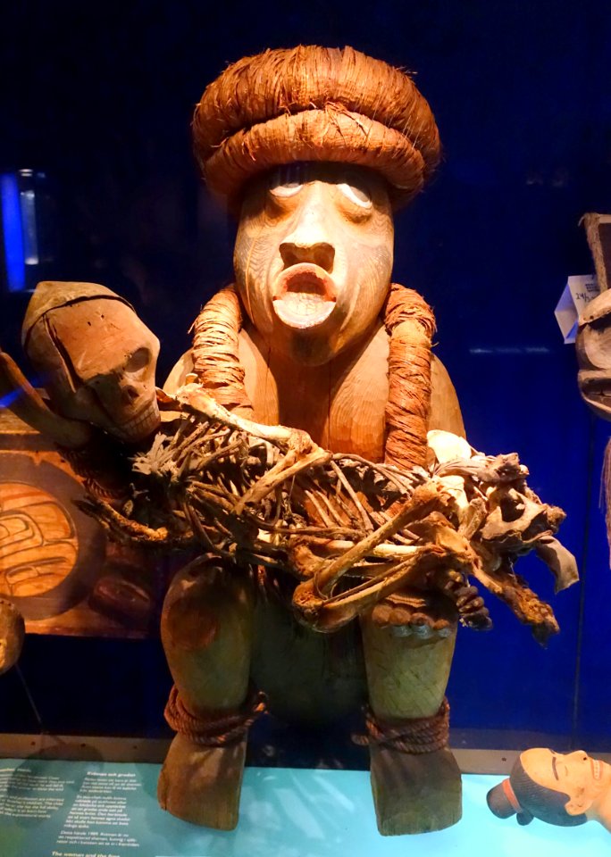 Figure with skeleton, probably northwest North America - Etnografiska museet - Stockholm, Sweden - DSC01114