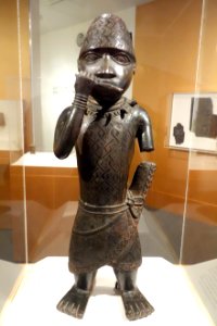 Figure of a Horn Blower, Edo people, Benin, Edo state, Nigeria, c. 1504-1550, copper alloy - Brooklyn Museum - Brooklyn, NY - DSC08506