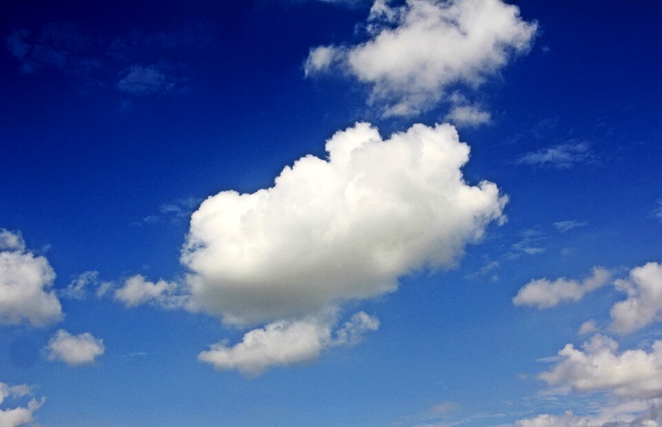 Clouds form white the sky