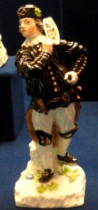 Figure of a Saxon miner, c. 1750, Meissen, modellers Johann Joachim Kandler and Peter Reinicke, hard-paste porcelain, overglaze enamels, gilding - Gardiner Museum, Toronto - DSC00887