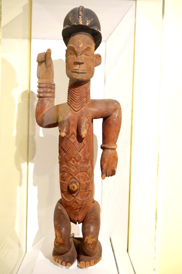 Figure of a Standing Female, perhaps Punu or Lumbo, perhaps Bessala, Plateaux department, Republic of the Congo, 19th century, wood, pigment - Brooklyn Museum - Brooklyn, NY - DSC08525