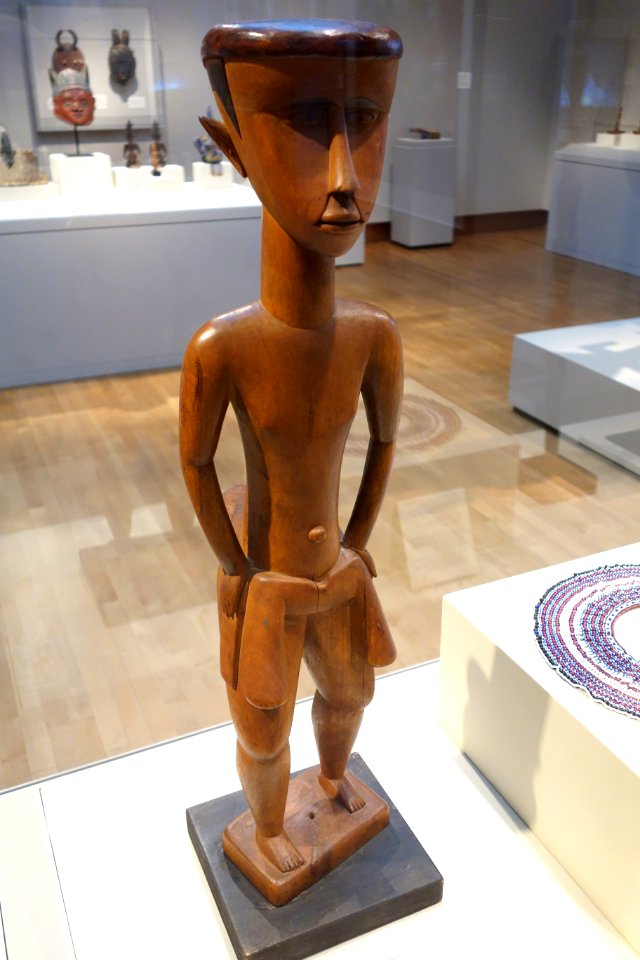 Figure with Elaborate Bustle, Guinea-Bissau, Bissagos Islands, Bijogo people, 20th century, wood - Chazen Museum of Art - DSC01795