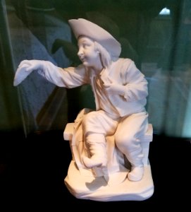 Figure of a Seated Boy, by Etienne-Maurice Falconet, Sevres Porcelain Manufactory, 1754-1766, unglazed soft-paste porcelain - Hyde Collection - Glens Falls, NY - 20180224 121604