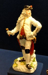 Figure of a Saxon mine administrator, c. 1750, Meissen, modellers Johann Joachim Kandler and Peter Reinicke, hard-paste porcelain, overglaze enamels, gilding - Gardiner Museum, Toronto - DSC00883