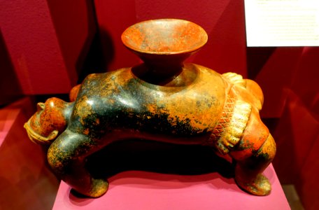 Figure, acrobat, Colima, West Mexico, Protoclassic, 200 BC to 400 AD, ceramic - Fowler Museum - University of California, Los Angeles - DSC02478