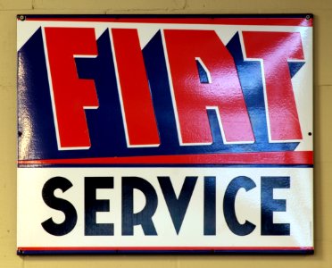 FIAT service, Enamel advert sign at the den hartog ford museum pic-027